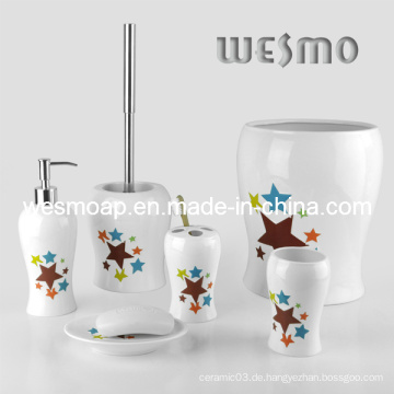 Porzellan Bad Zubehör Set mit Stern Decal (WBC0501A)